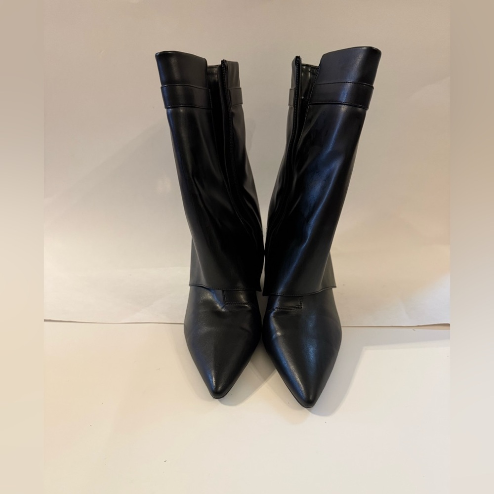 Fashion Nova Over Skirted Boots with Wedge Heels Sz 10